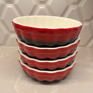 Rocq Group Parisian Patisserie Set Of 4 Stoneware 5” Red Baking Dishes